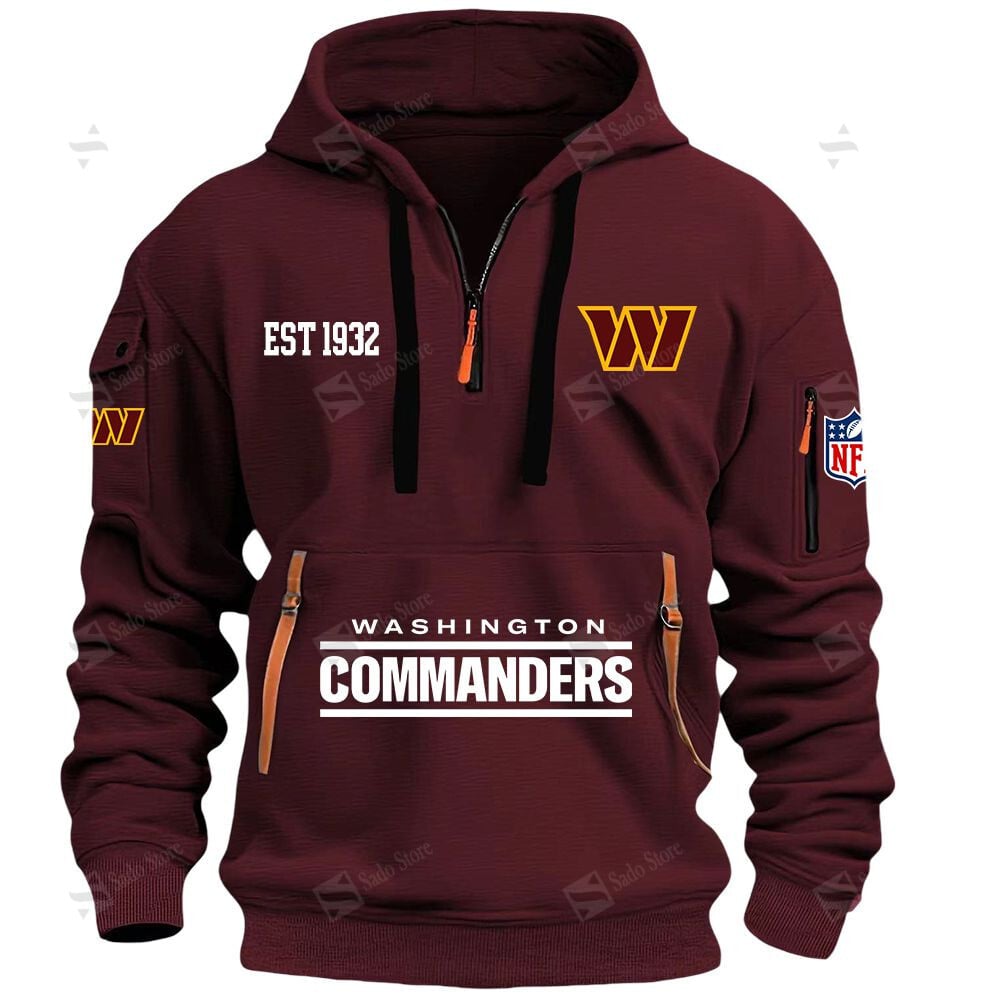 Buildercar - NFL - Washington Commanders - Hoodie Half Zipper
