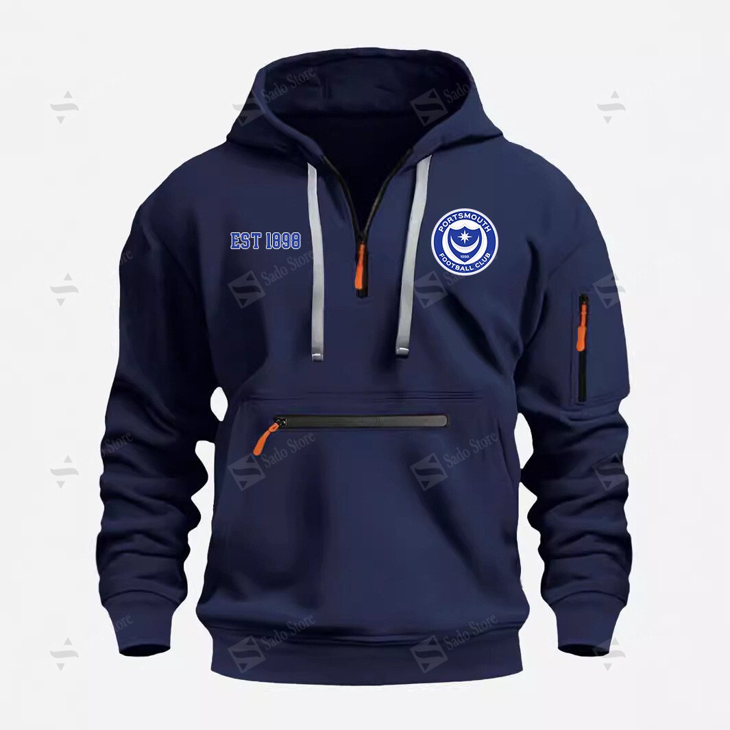 Buildercar - Portsmouth F.C - Half-Zip Hoodies