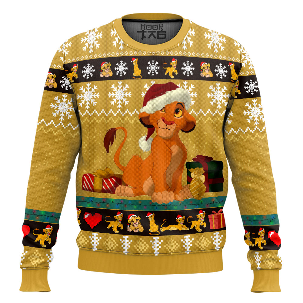 Buildercar - Young Simba The Lion King Ugly Sweater Ugly Sweatshirt Christmas Halloween For Men And Women