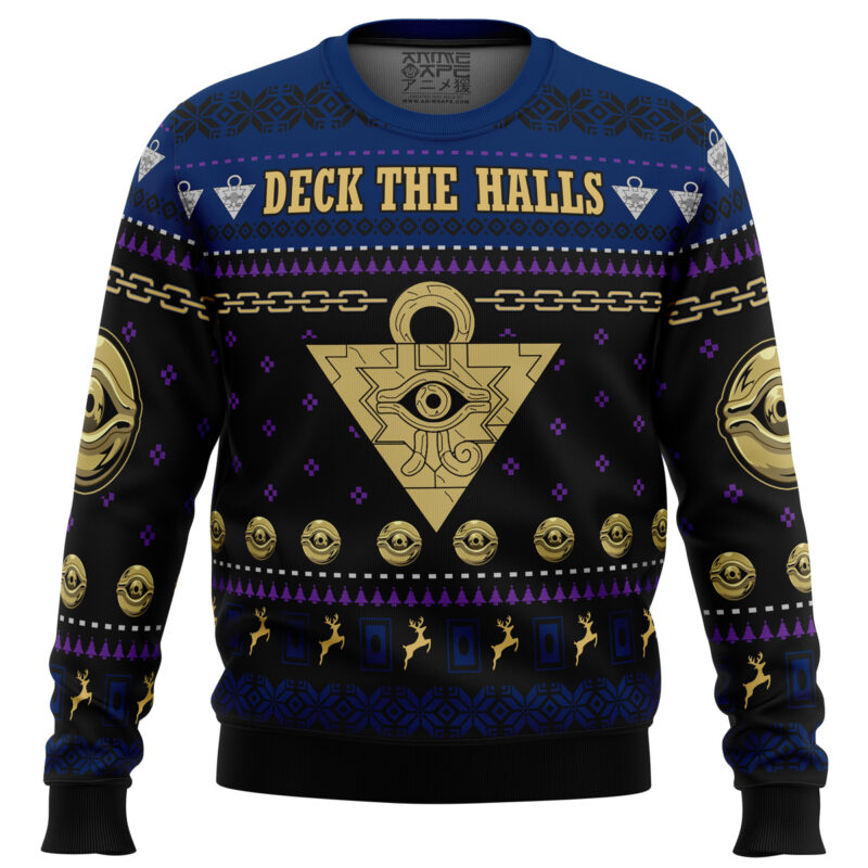 Buildercar - Yugioh Deck the Halls Ugly Christmas Sweater 