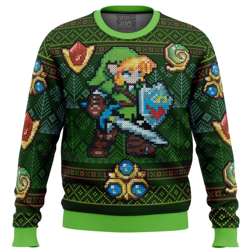 Buildercar - Zelda Link Green Ugly Christmas Sweater 