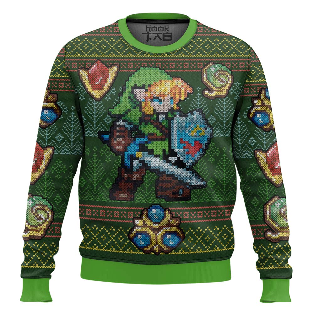 Buildercar - Zelda Link Green Ugly Sweater Ugly Sweatshirt Christmas Halloween For Men And Women