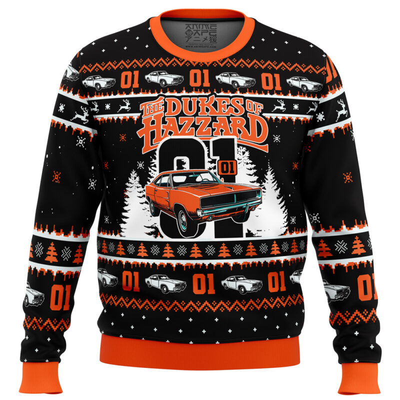 Buildercar - Zero One The Duke of Hazzard Ugly Christmas Sweater 