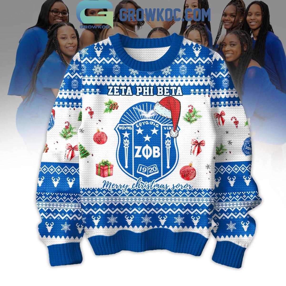 Buildercar - Zeta Phi Beta Merry Christmas Soror 2025 Ugly Sweater Ugly Sweatshirt Christmas Halloween