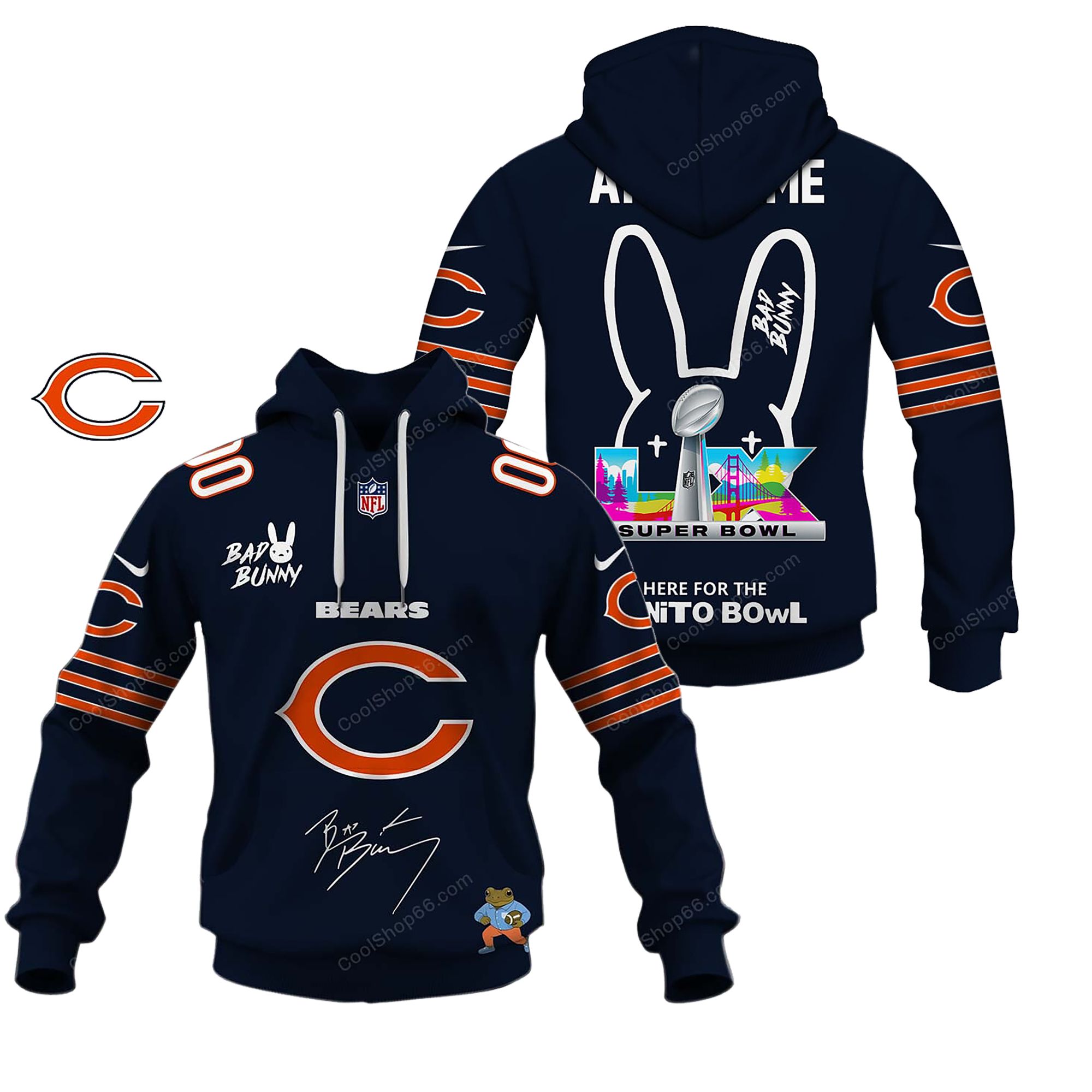 Buildercar - Chicago Bears x Bad Bunny Super Bowl 2026 Limited Edition Hoodie