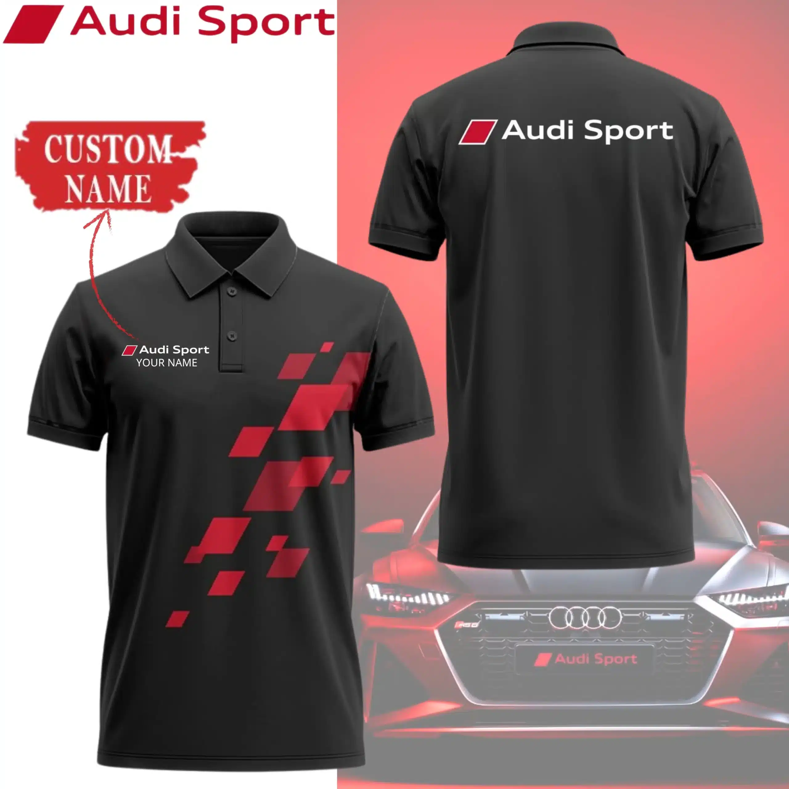 Customized Men's Polo Shirt AUDI - hm27103142