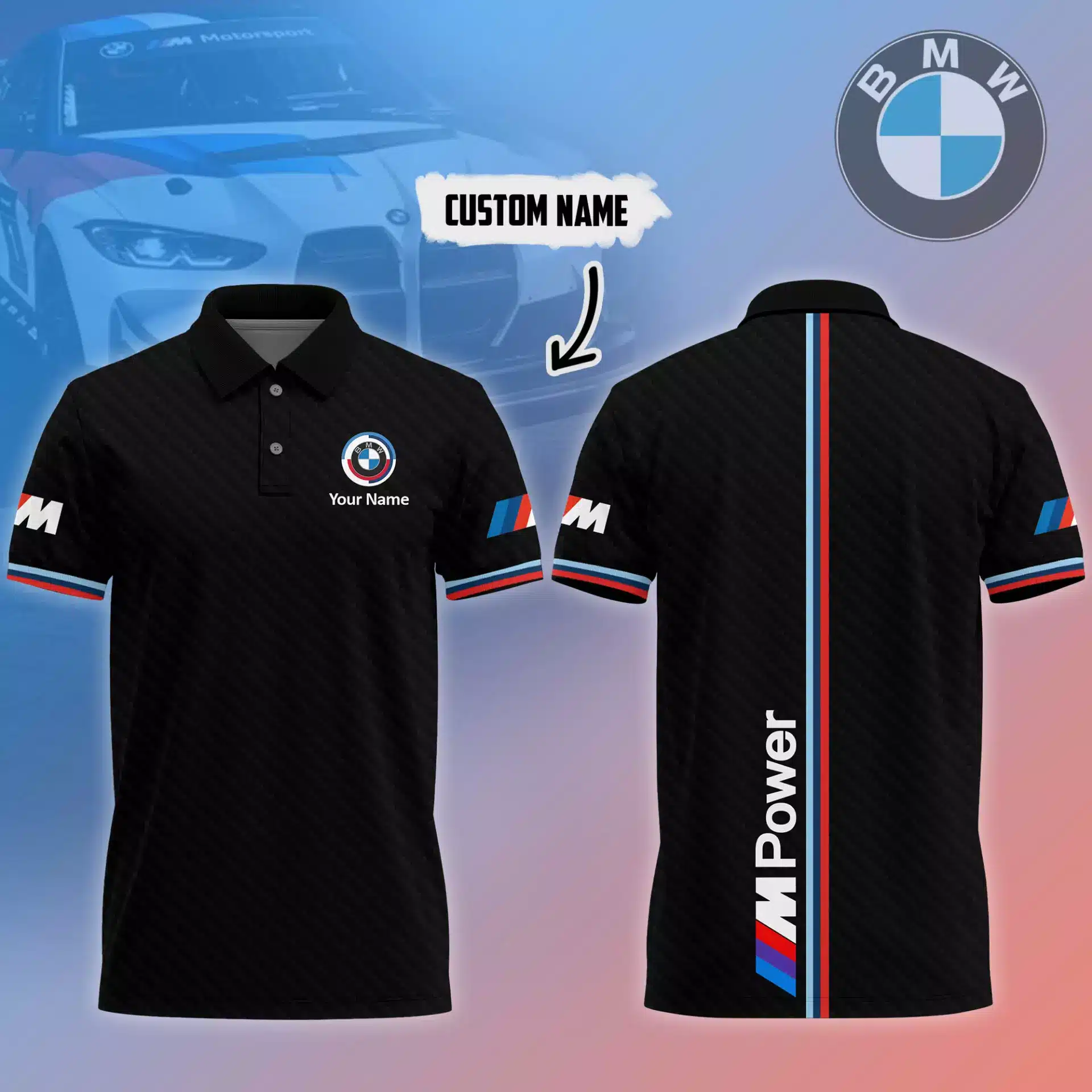 Customized Men's Polo Shirt BMW - hm27103169