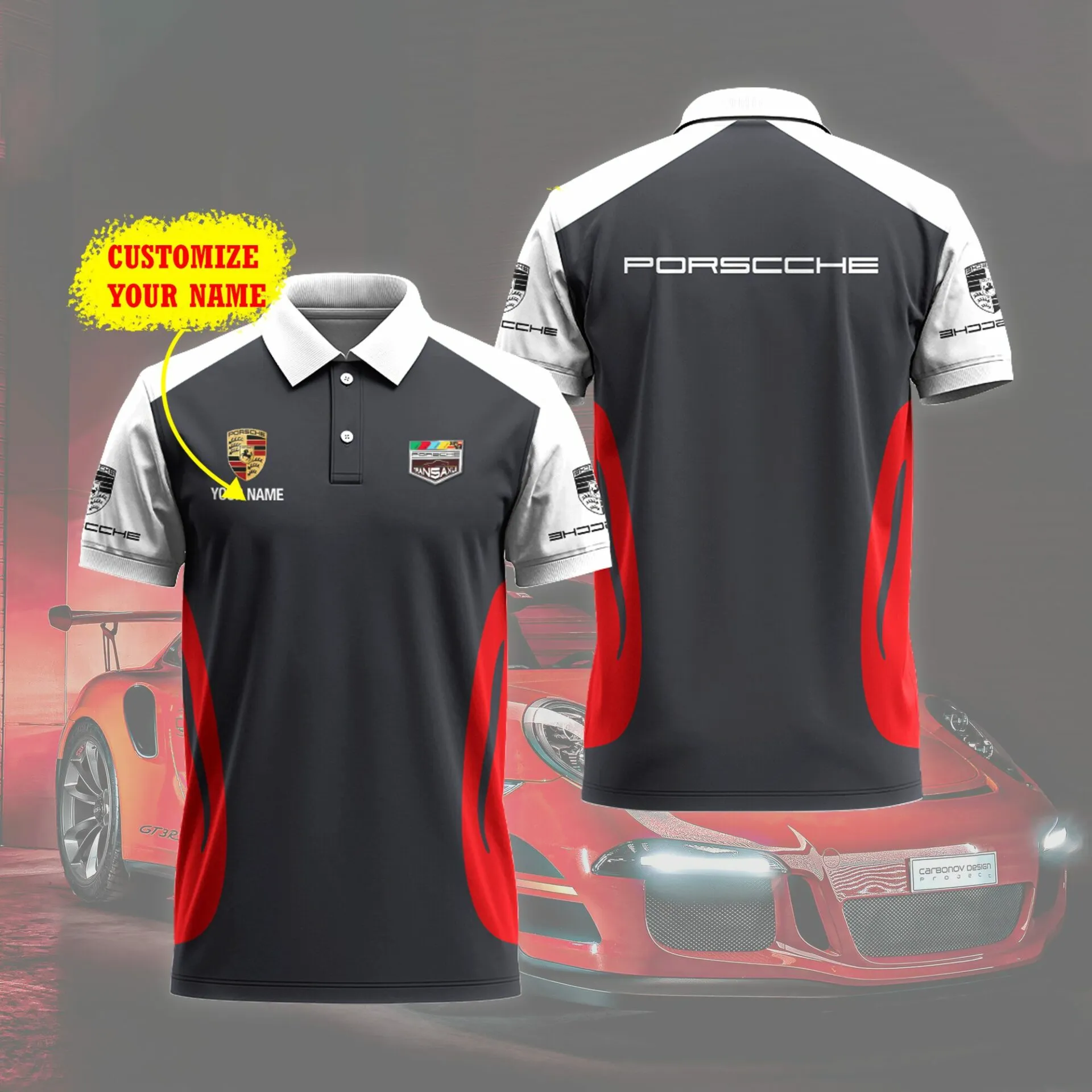 Customized Men's Polo Shirt PORSCHE - hm27103404