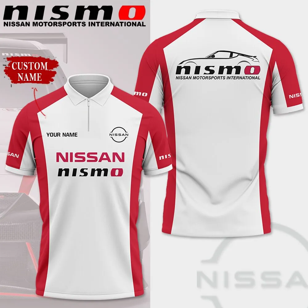 Customized Men's Zip Polo Shirt NISSAN - hm27103651