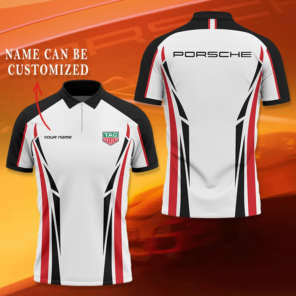 Customized Men's Zip Polo Shirt PORSCHE - hm27103694