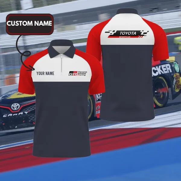 Customized Men's Zip Polo Shirt TOYOTA - hm27103738