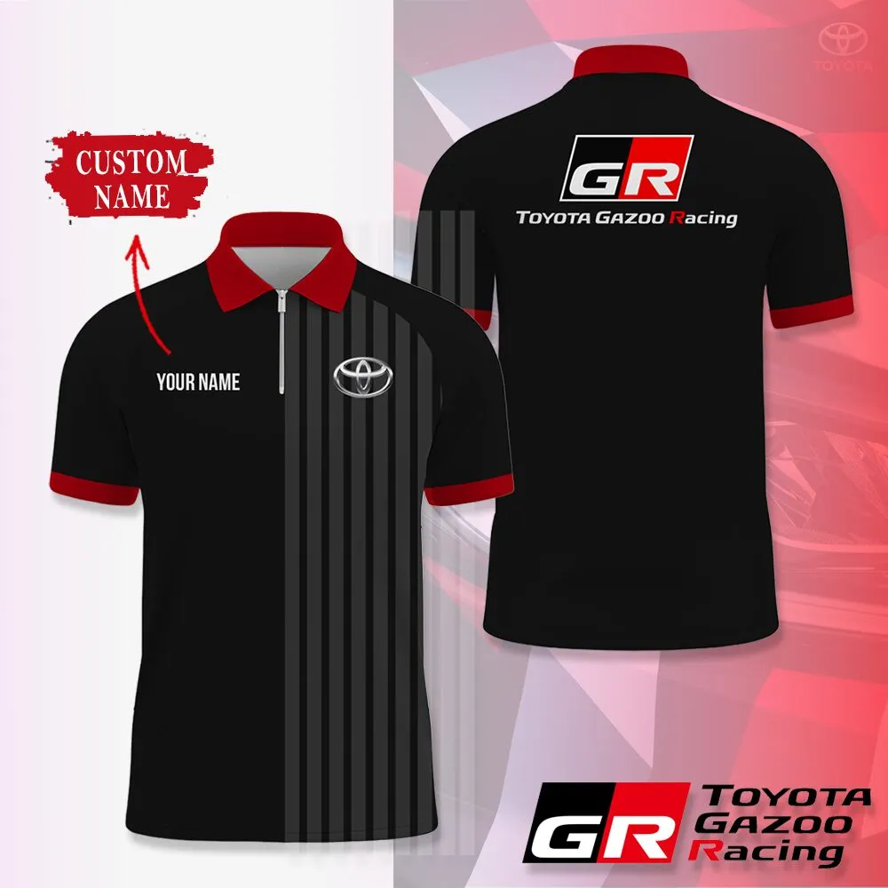 Customized Men's Zip Polo Shirt TOYOTA - hm27103742