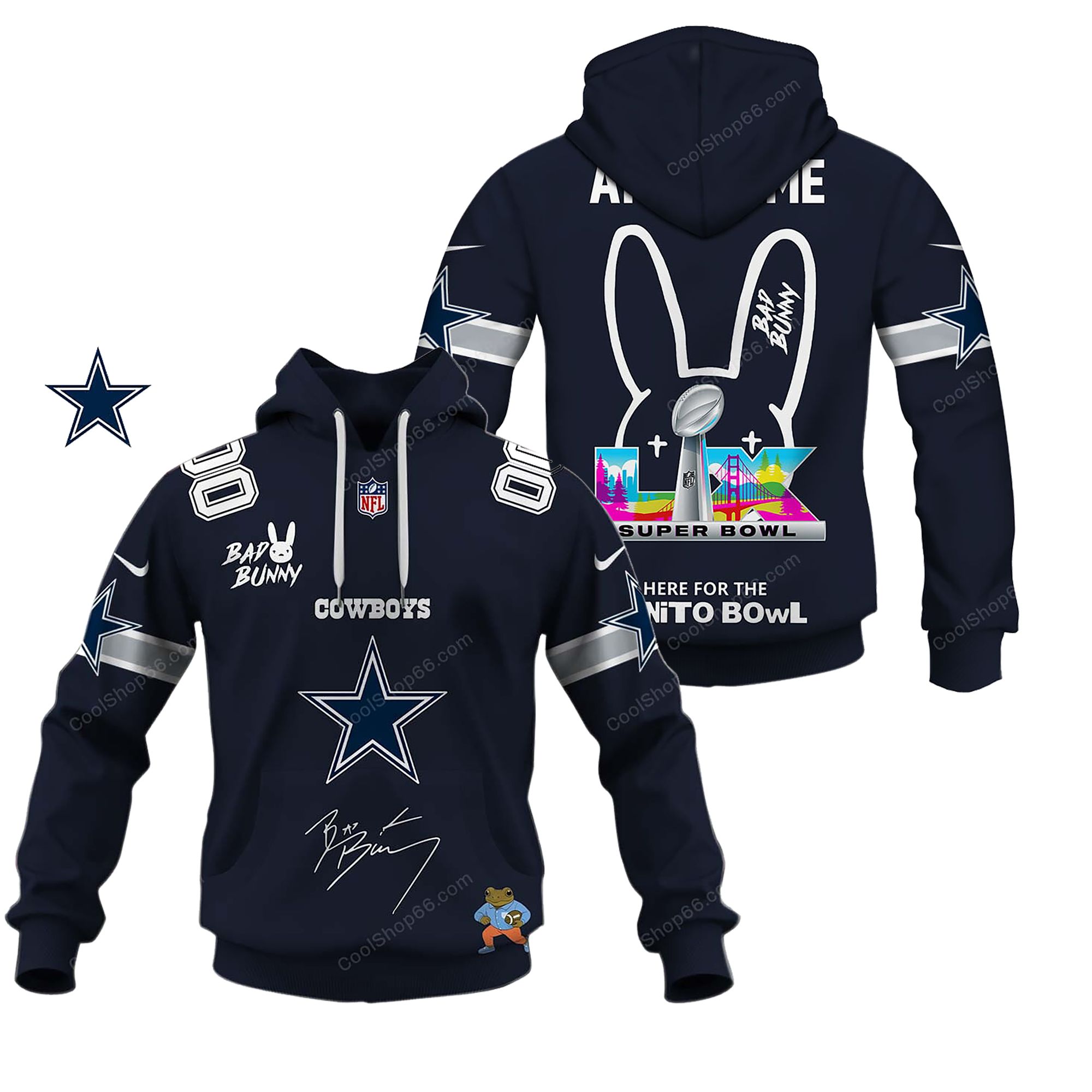 Buildercar - Dallas Cowboys x Bad Bunny Super Bowl 2026 Limited Edition Hoodie