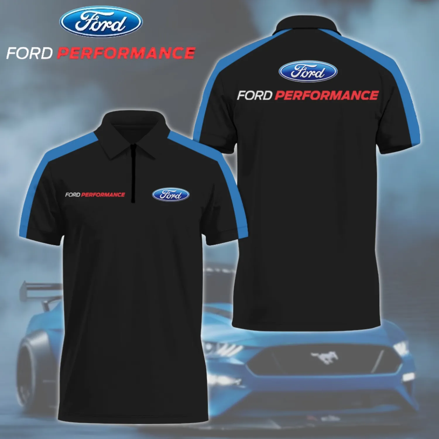 Men's Zip Polo Shirt FORD - hm27103595