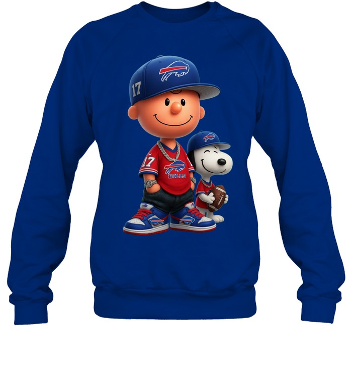 Snoopy and Peanut Football Buffalo Bills NFL Sweatshirt