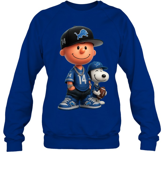 Snoopy and Peanut Football Detroit Lions NFL Sweatshirt