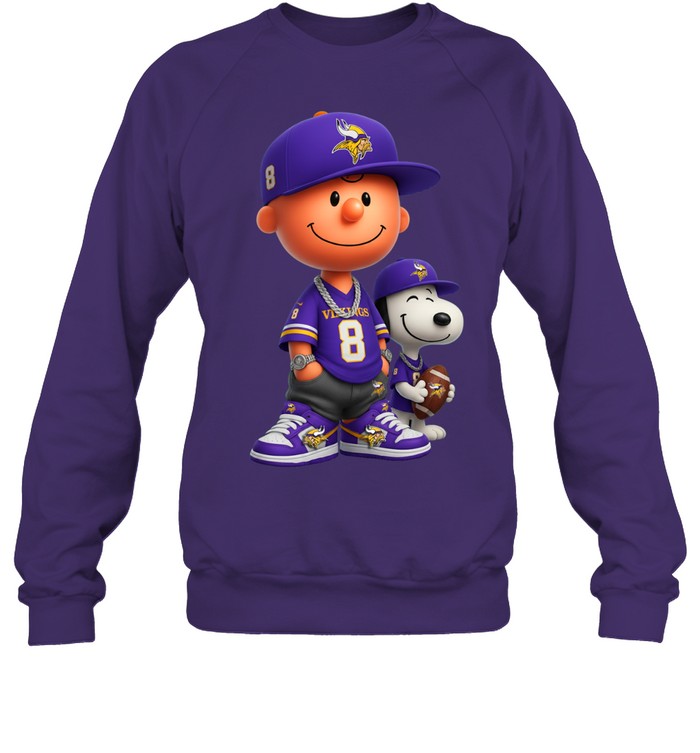 Snoopy and Peanut Football Minnesota Vikings NFL Sweatshirt