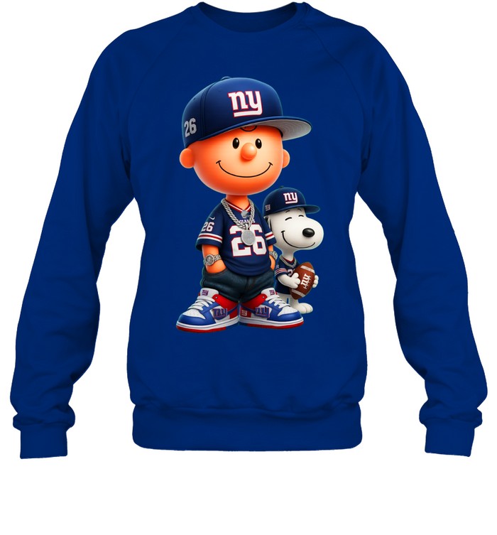 Snoopy and Peanut Football New York Giants NFL Sweatshirt