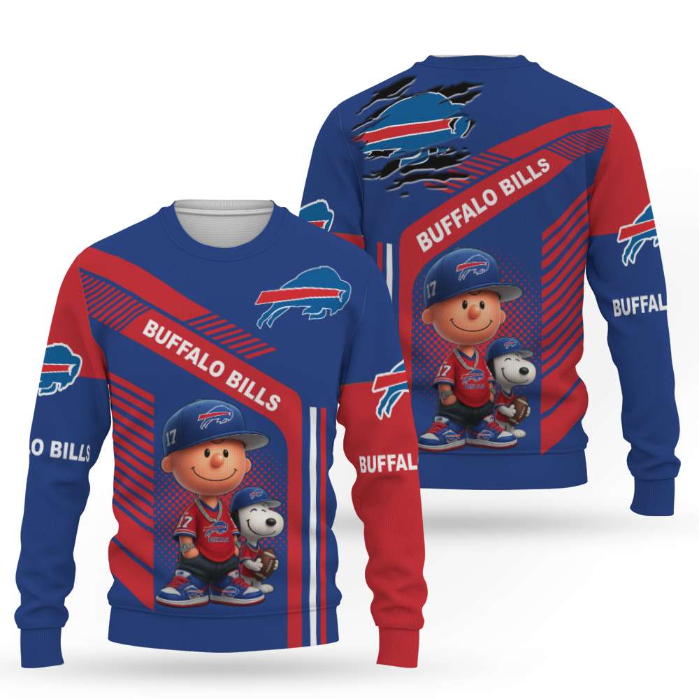 Snoopy and Peanut Football NFL x Buffalo Bills Sweatshirt