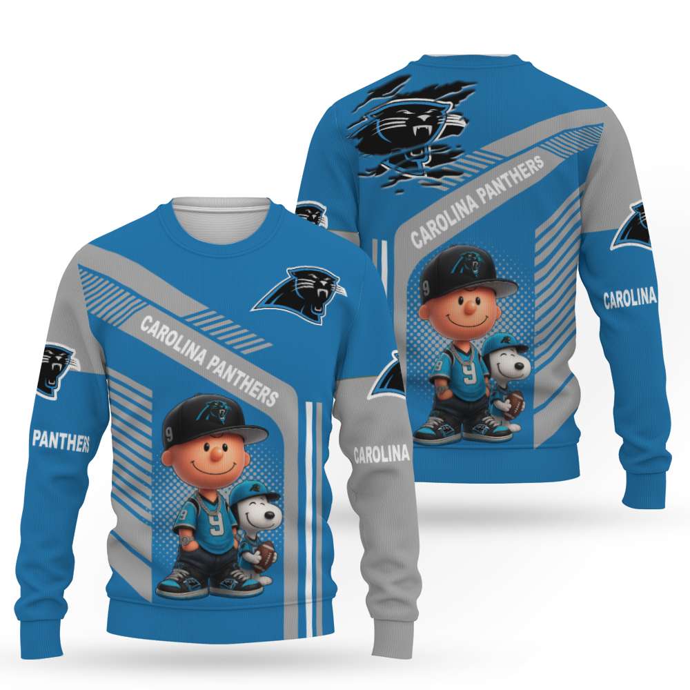 Snoopy and Peanut Football NFL x Carolina Panthers Sweatshirt