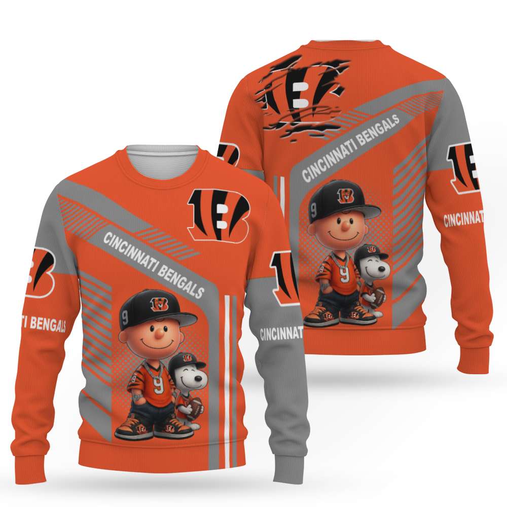 Snoopy and Peanut Football NFL x Cincinnati Bengals Sweatshirt