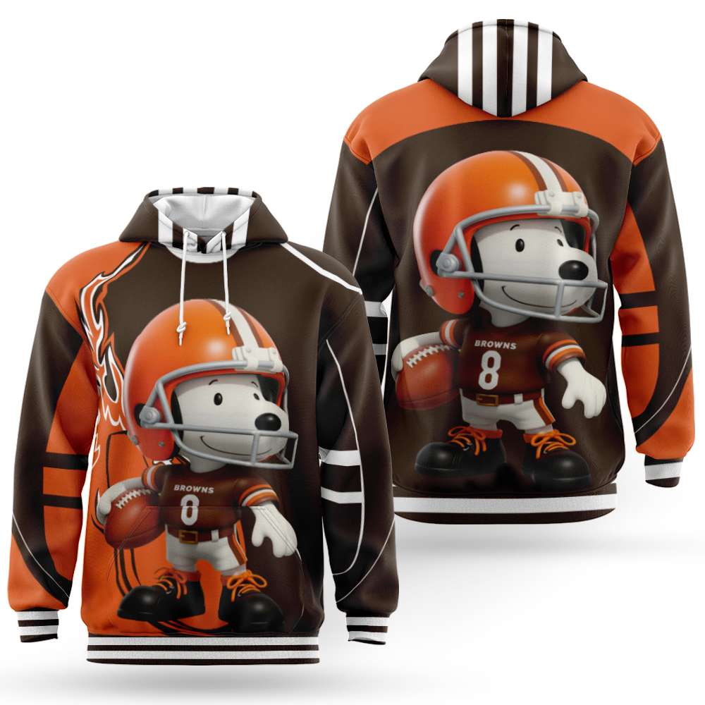 Snoopy and Peanut Football NFL x Cleveland Browns Hoodie