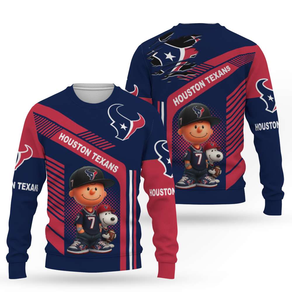 Snoopy and Peanut Football NFL x Houston Texans Sweatshirt