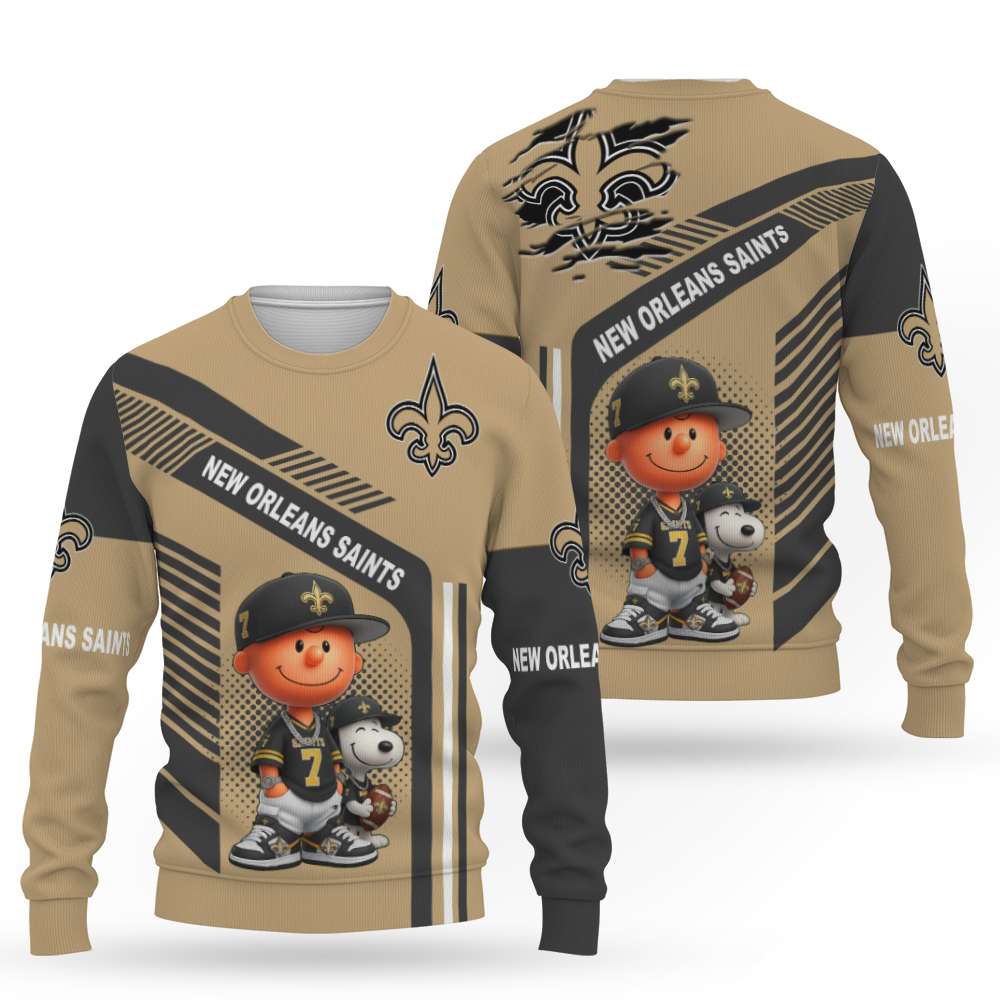 Snoopy and Peanut Football NFL x New Orleans Saints Sweatshirt
