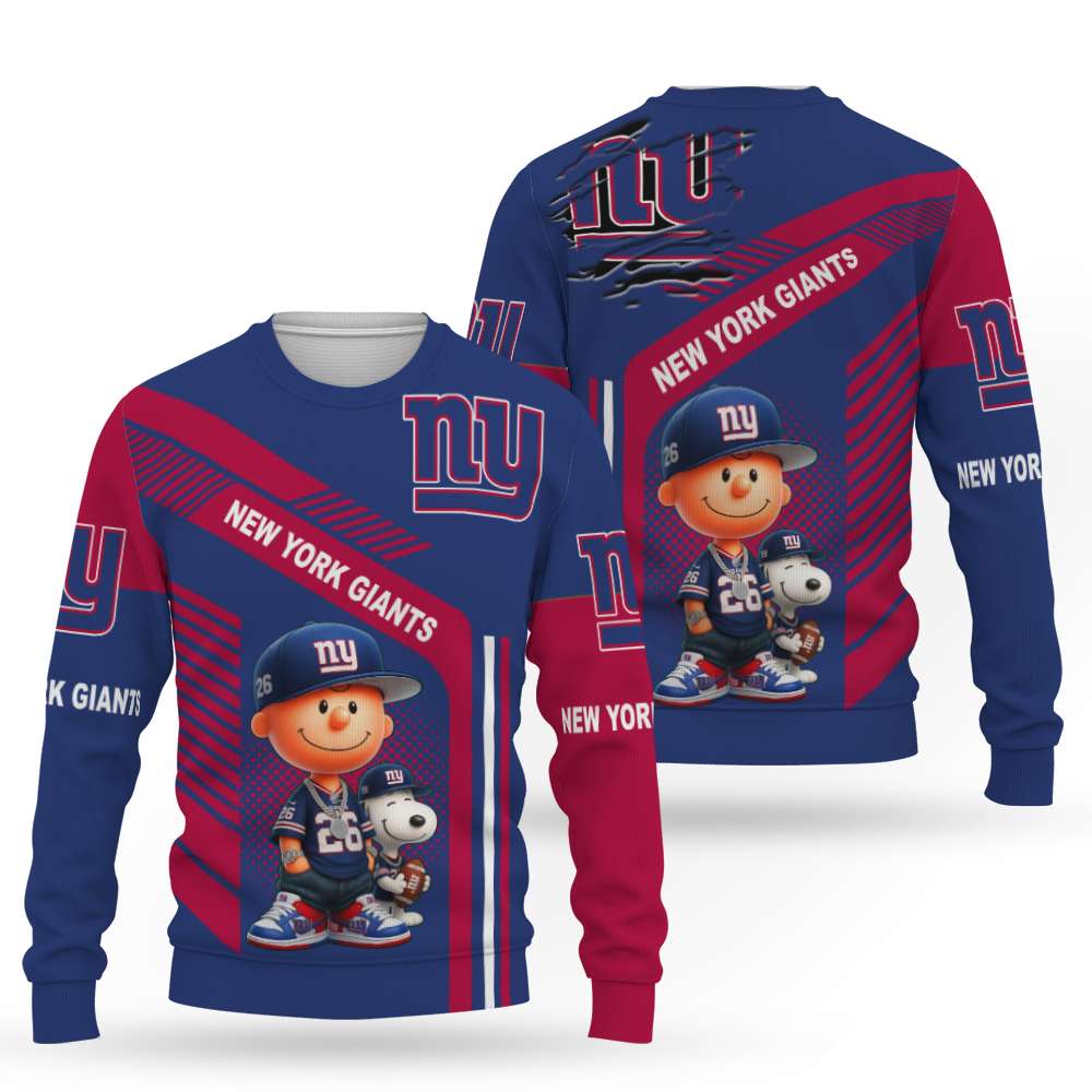 Snoopy and Peanut Football NFL x New York Giants Sweatshirt
