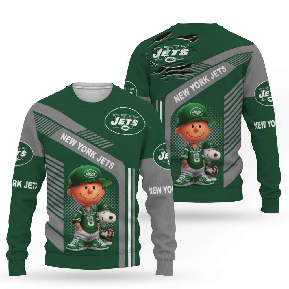 Snoopy and Peanut Football NFL x New York Jets Sweatshirt