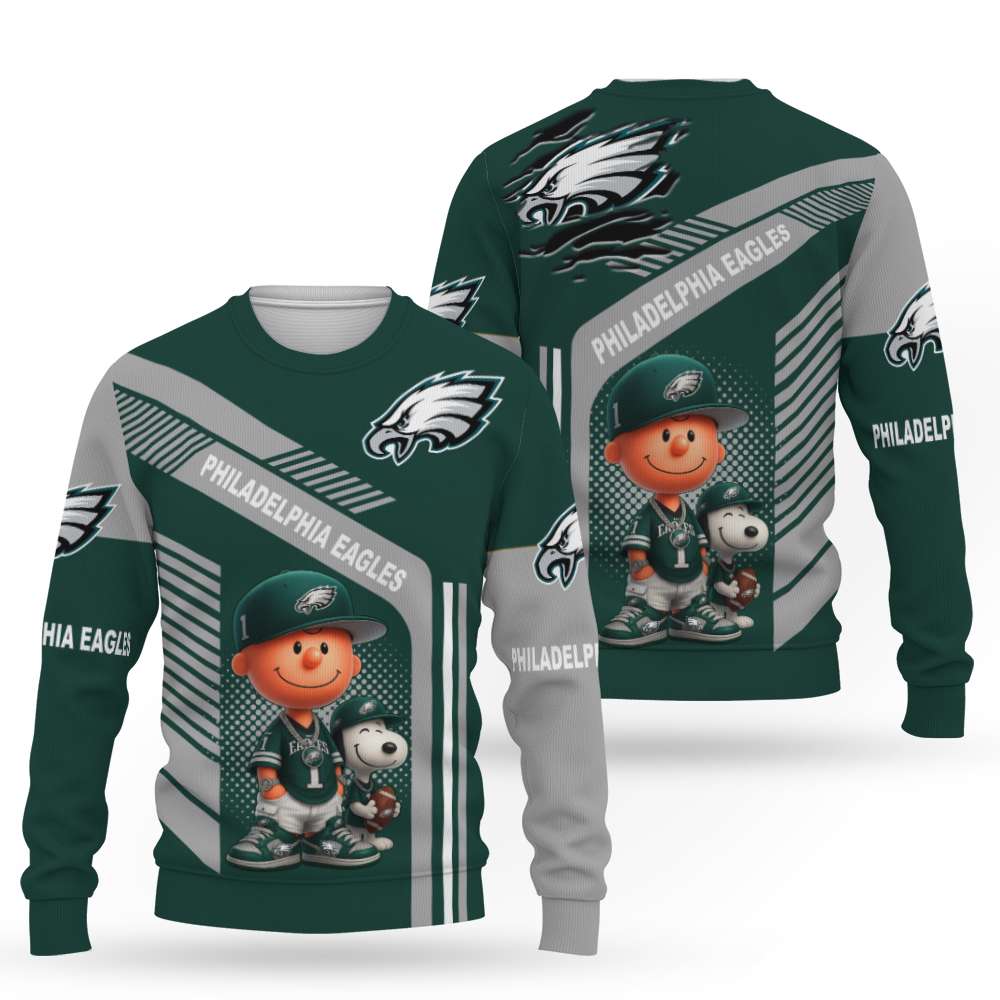 Snoopy and Peanut Football NFL x Philadelphia Eagles Sweatshirt