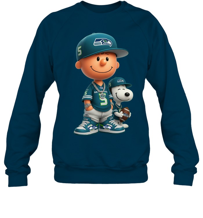 Snoopy and Peanut Football Seattle Seahawks NFL Sweatshirt