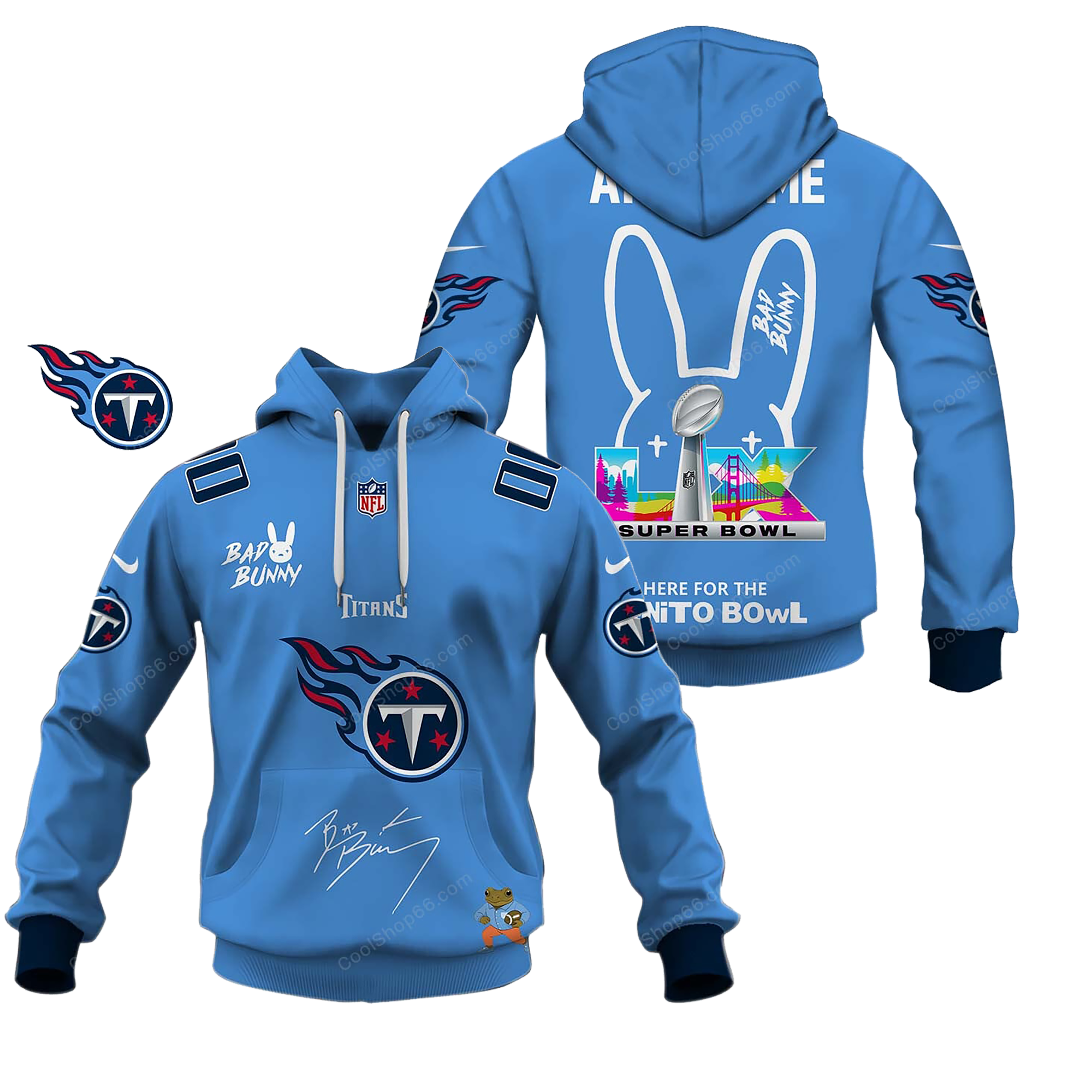 Buildercar - Tennessee Titans x Bad Bunny Super Bowl 2026 Limited Edition Hoodie