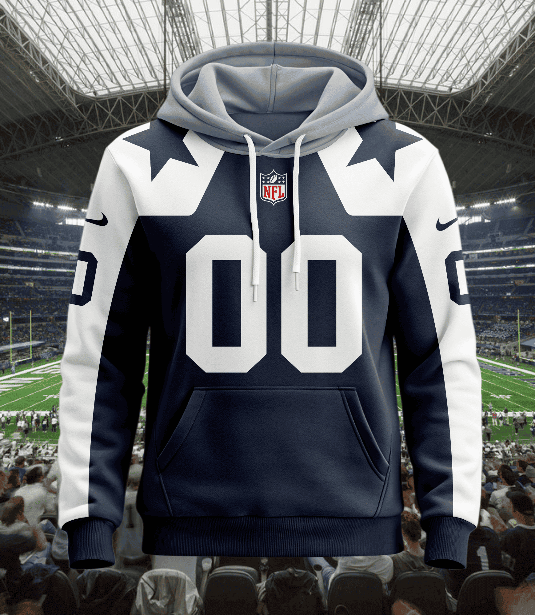 Buildercar - Dallas Cowboys Hoodie Style Jersey Custom Name And Number 2