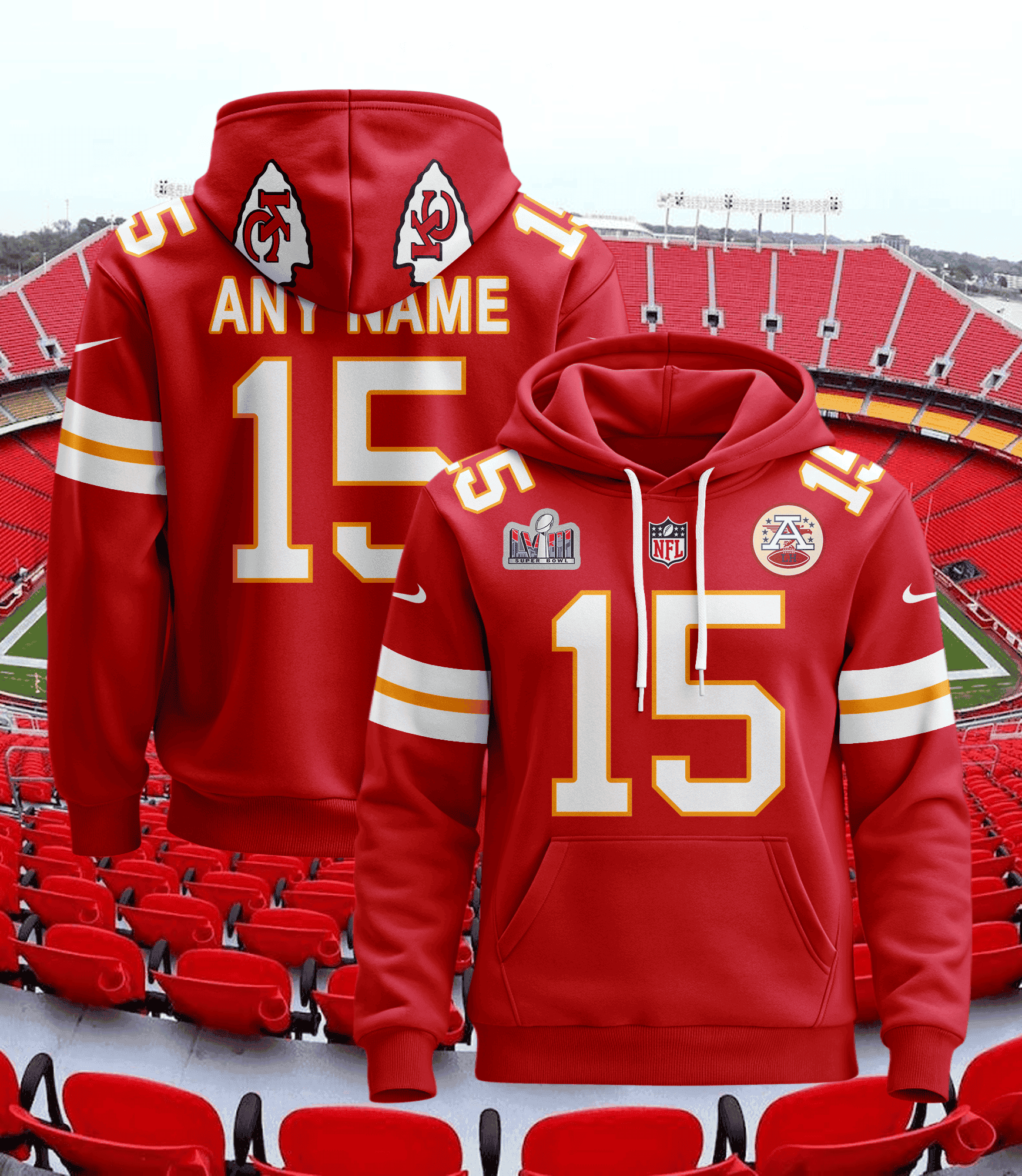 Buildercar - Kansas City Chiefs Hoodie Style Jersey Custom Name And Number