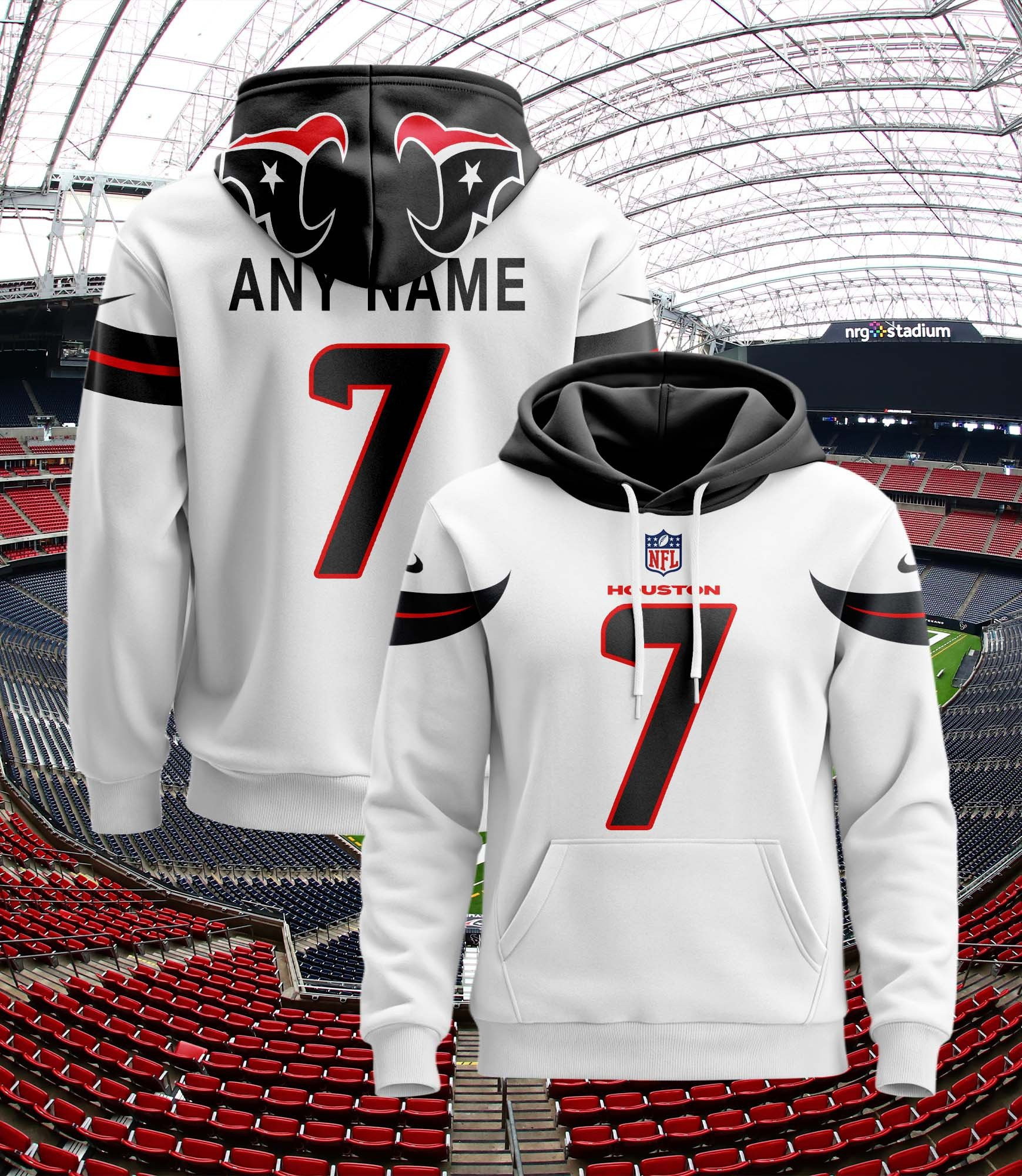 Buildercar - Houston Texans Hoodie Style Jersey Custom Name And Number