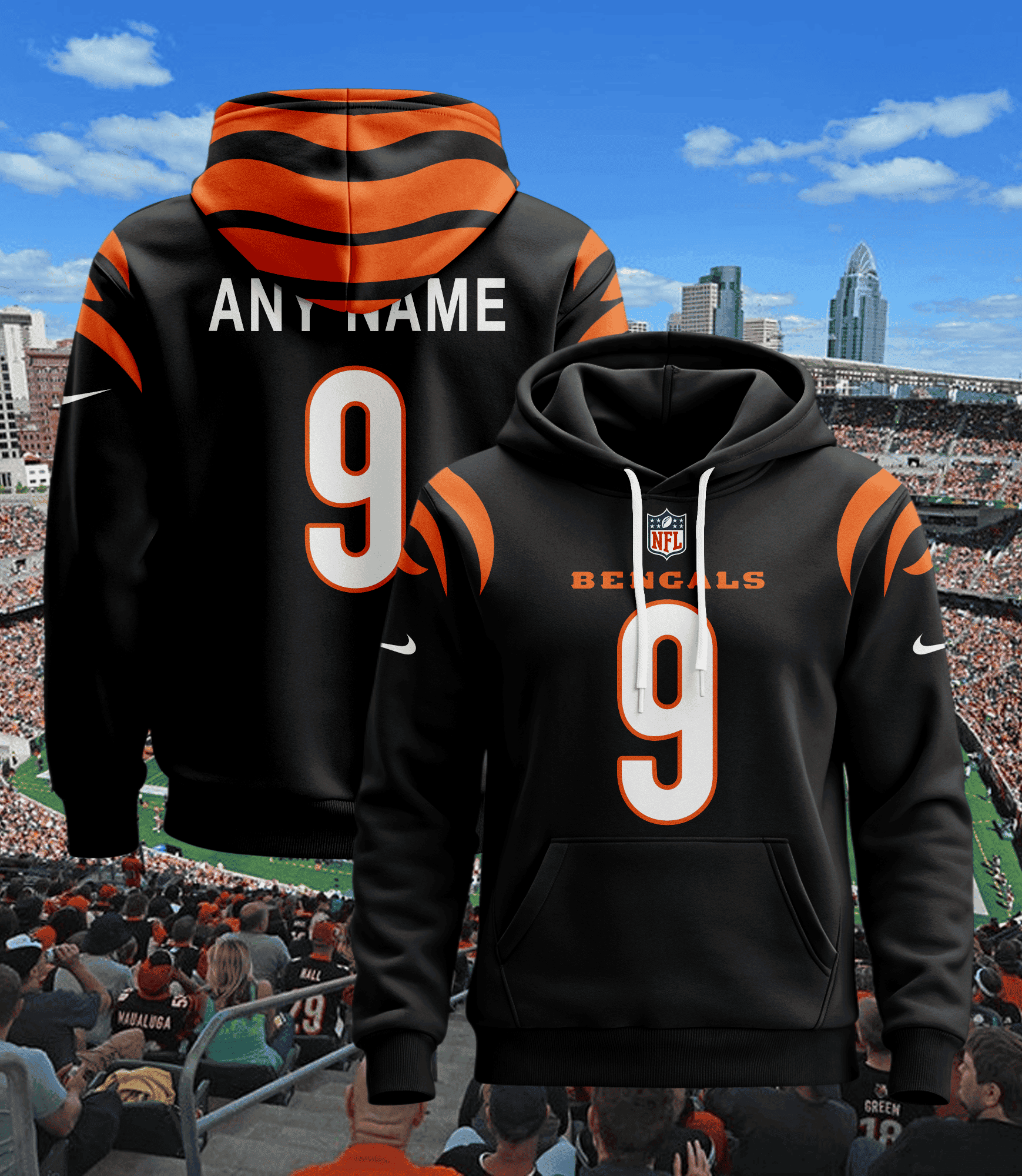 Buildercar - Cincinnati Bengals Hoodie Style Jersey Custom Name And Number 2