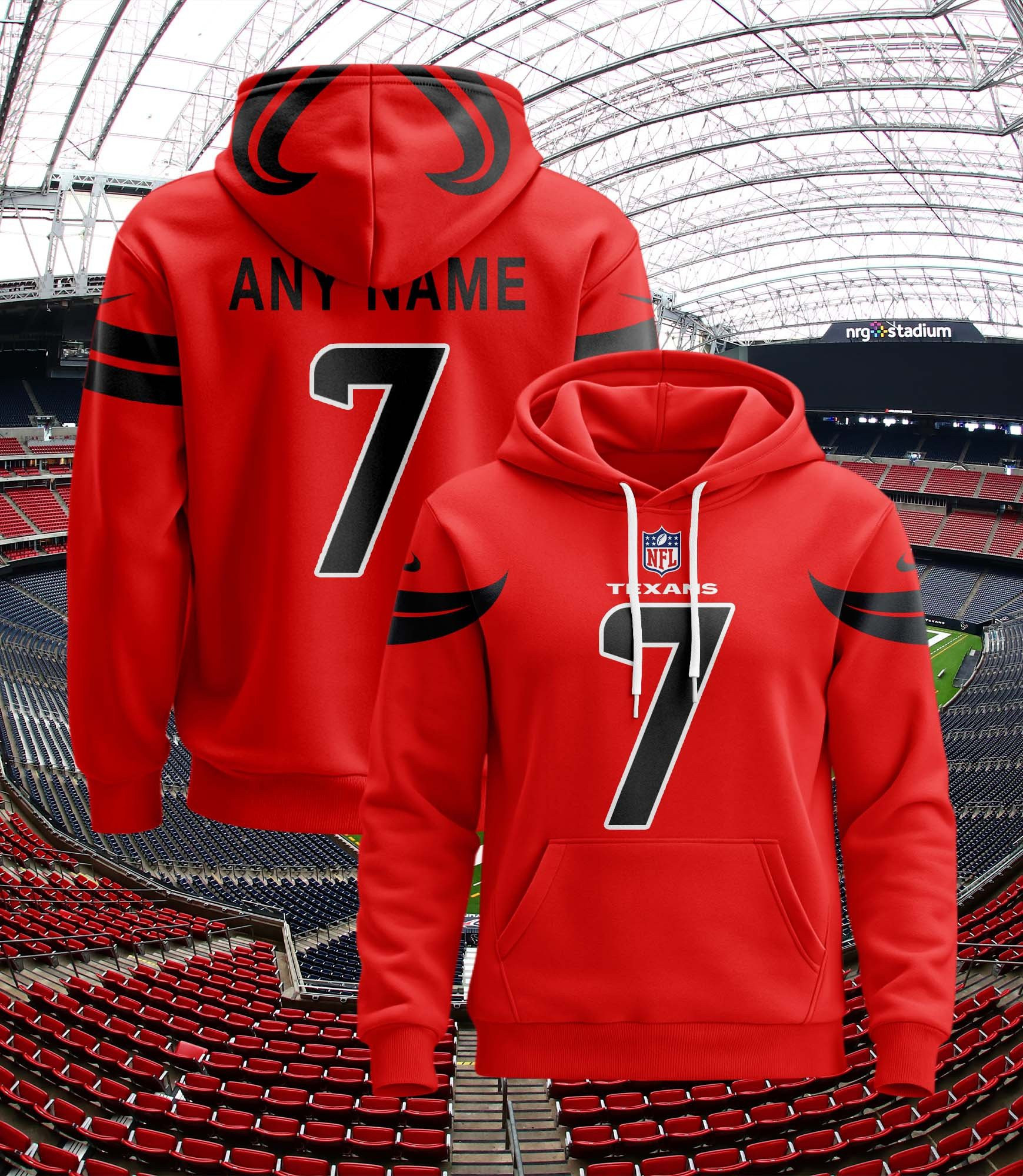 Buildercar - Houston Texans Hoodie Style Jersey Custom Name And Number 6