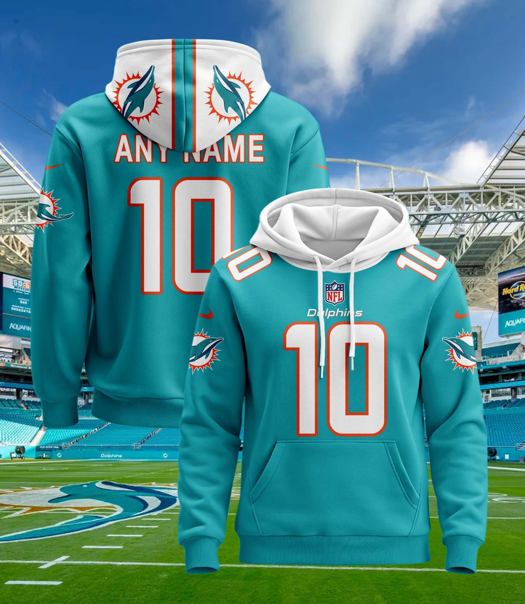 Buildercar - Miami Dolphins Hoodie Style Jersey Custom Name And Number 1