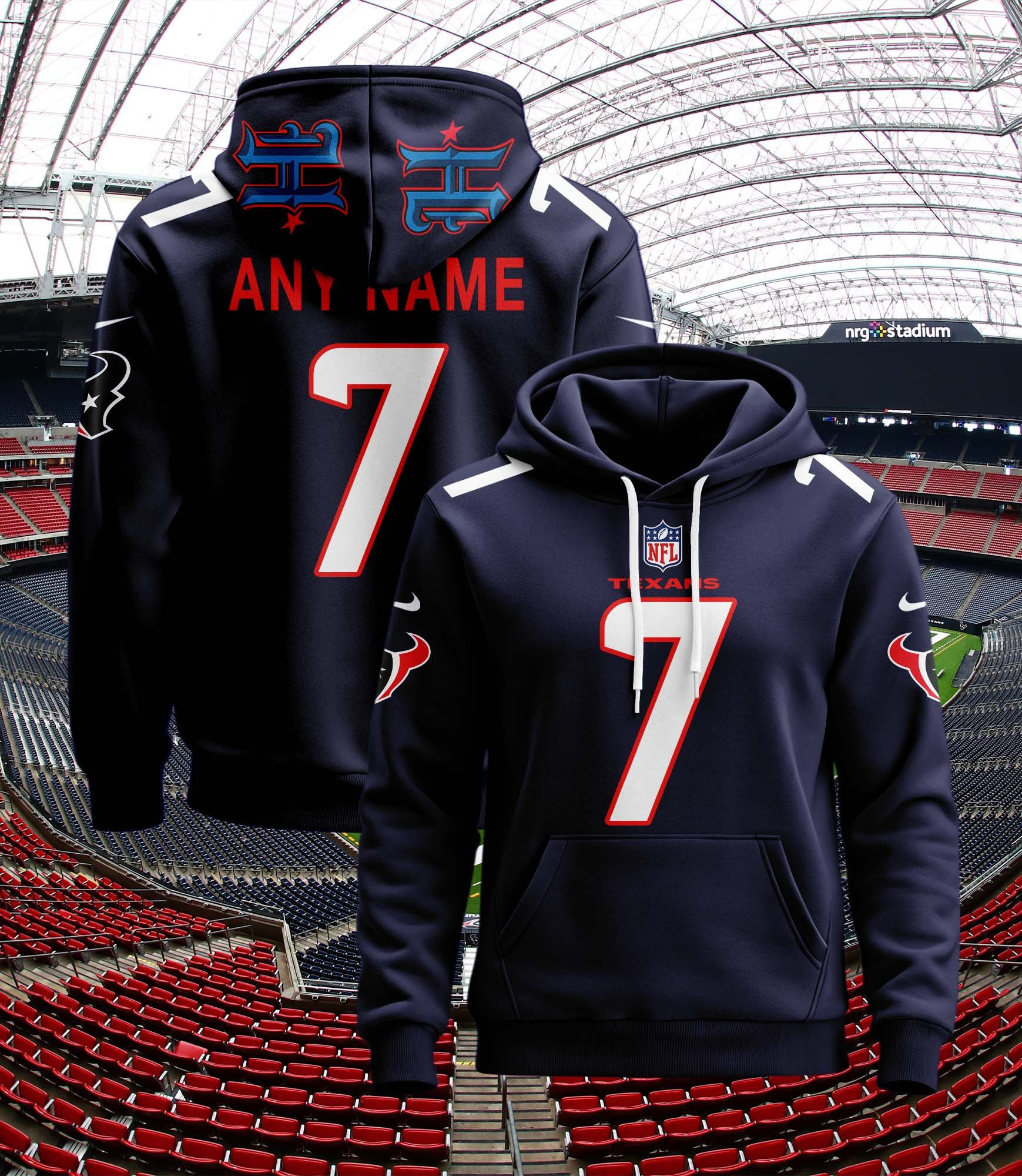 Buildercar - Houston Texans Hoodie Style Jersey Custom Name And Number 8