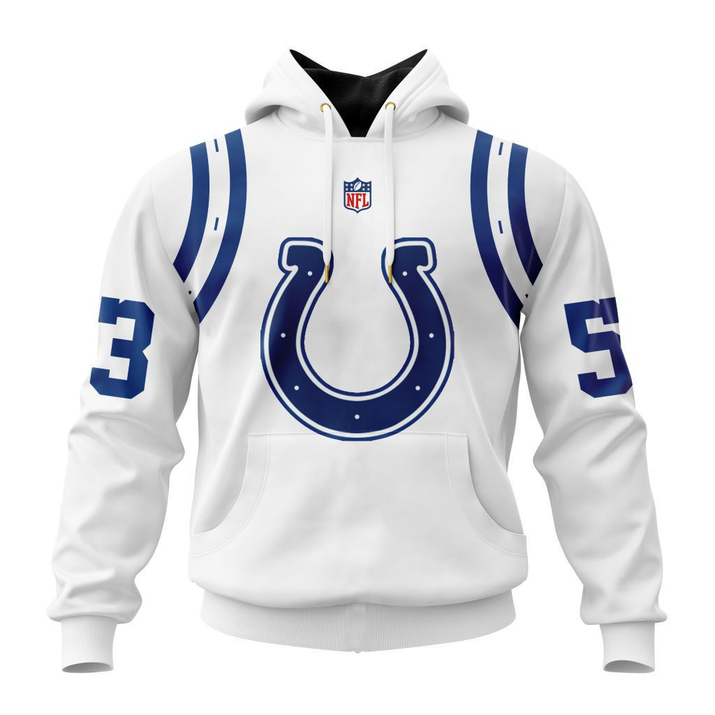 Buildercar - Indianapolis Colts Specialized Design Away Kits Hoodie Personalized Letters Number