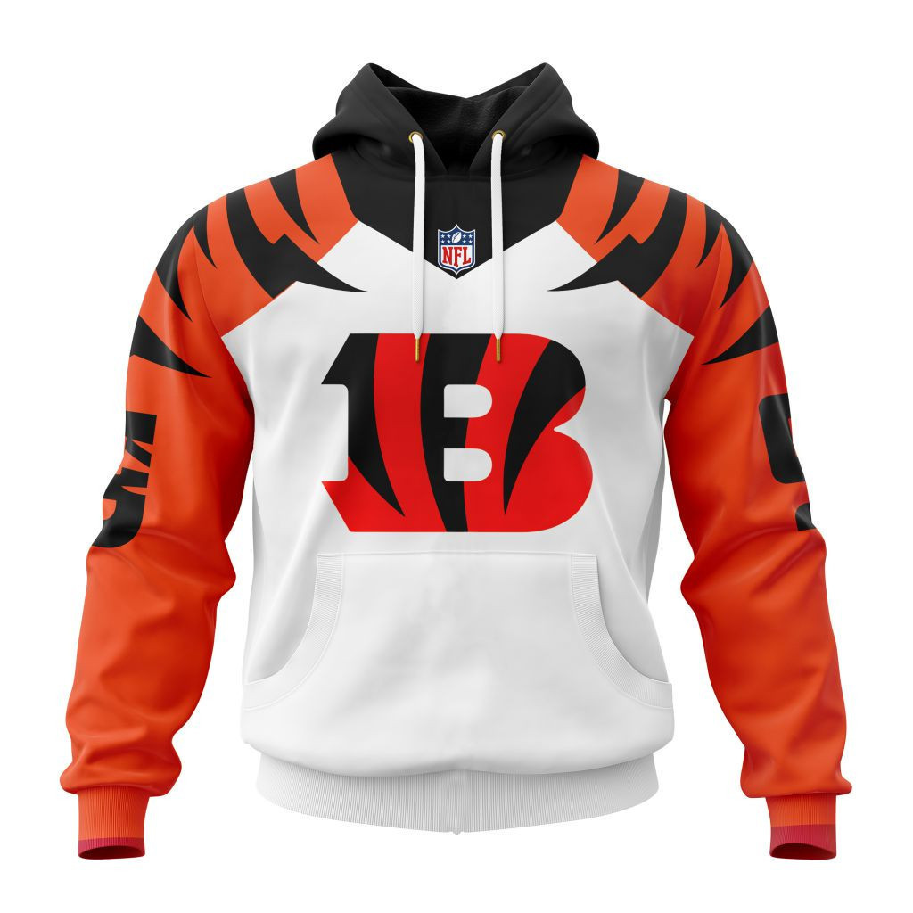 Buildercar - Cincinnati Bengals Specialized Design Away Kits Hoodie Personalized Letters Number