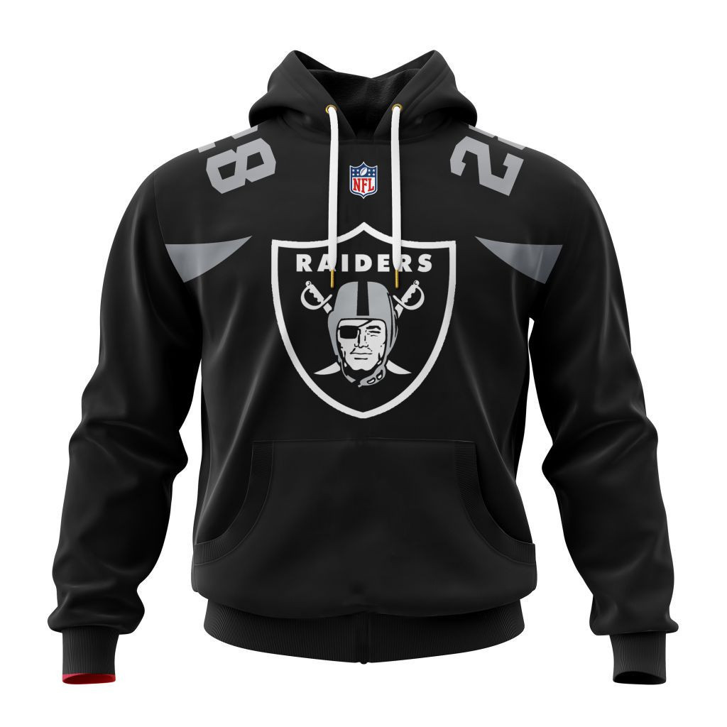 Buildercar - Las Vegas Raiders Specialized Design Away Kits Hoodie Personalized Letters Number
