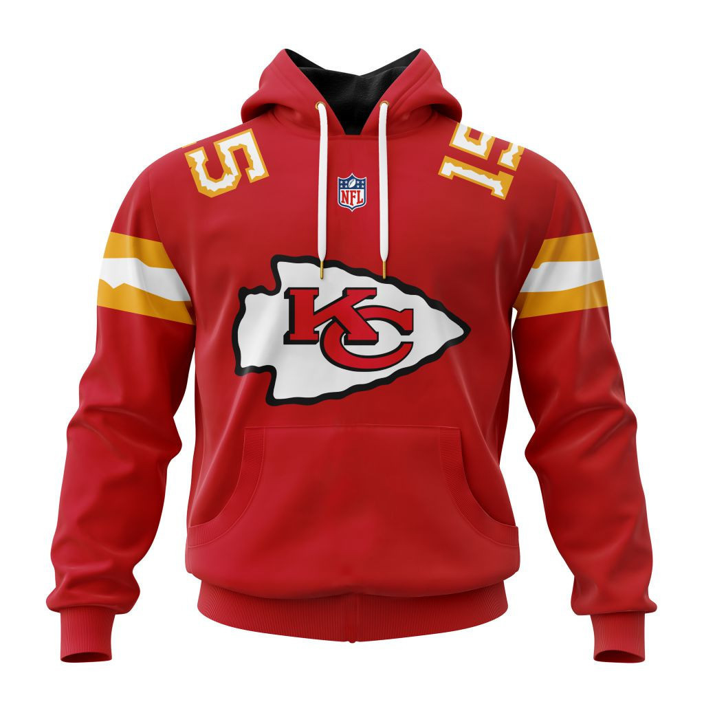 Buildercar - Kansas City Chiefs Specialized Design Away Kits Hoodie Personalized Letters Number