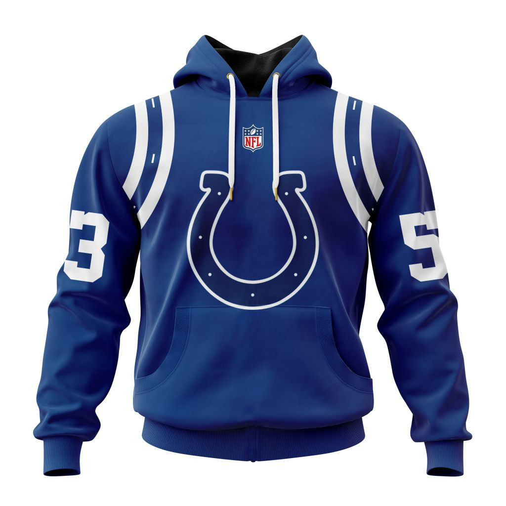 Buildercar - Indianapolis Colts Specialized Design Away Kits Hoodie Personalized Letters Number 1
