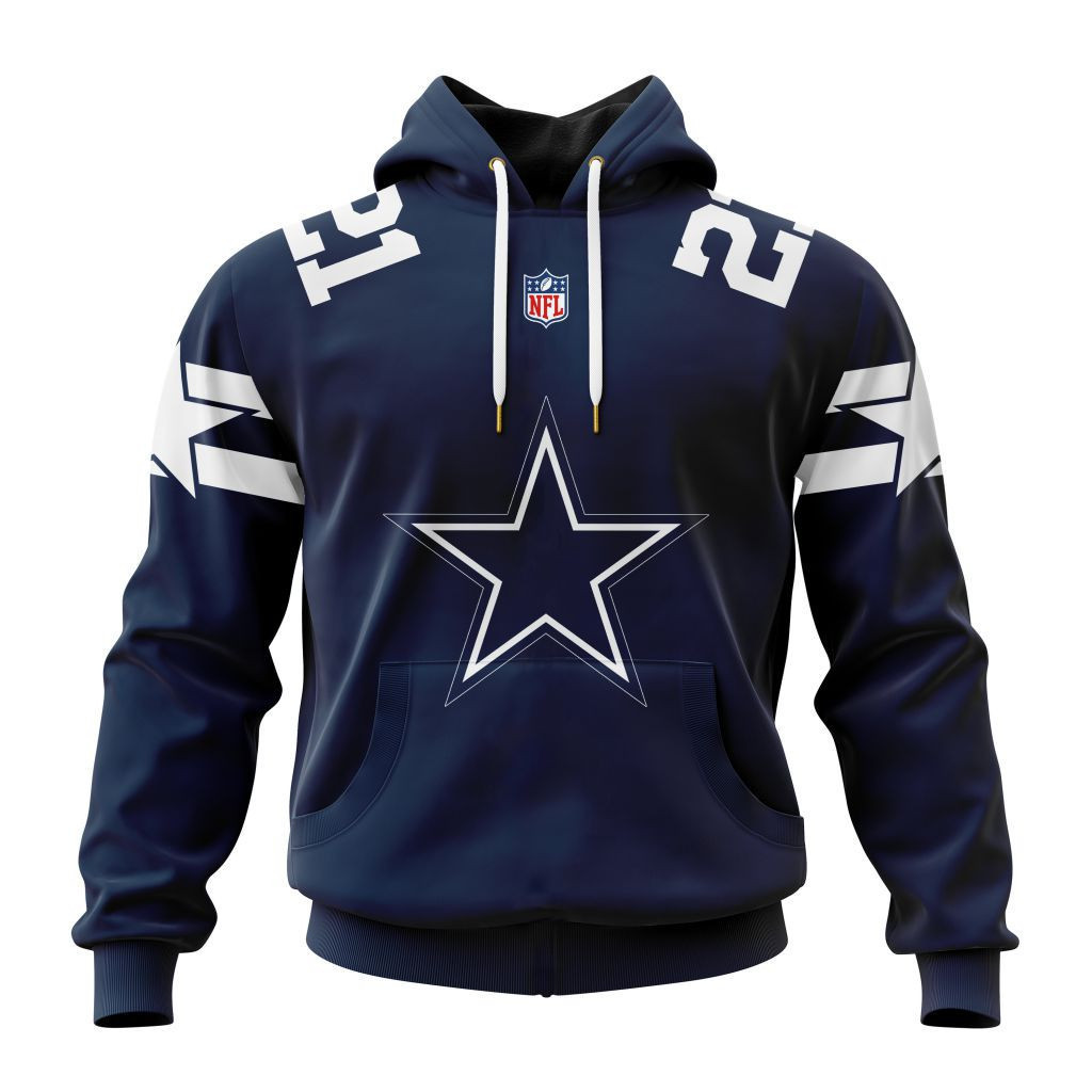 Buildercar - Dallas Cowboys Specialized Design Away Kits Hoodie Personalized Letters Number 1