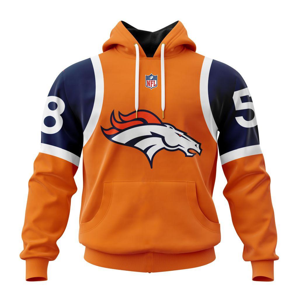 Buildercar - Denver Broncos Specialized Design Away Kits Hoodie Personalized Letters Number 1