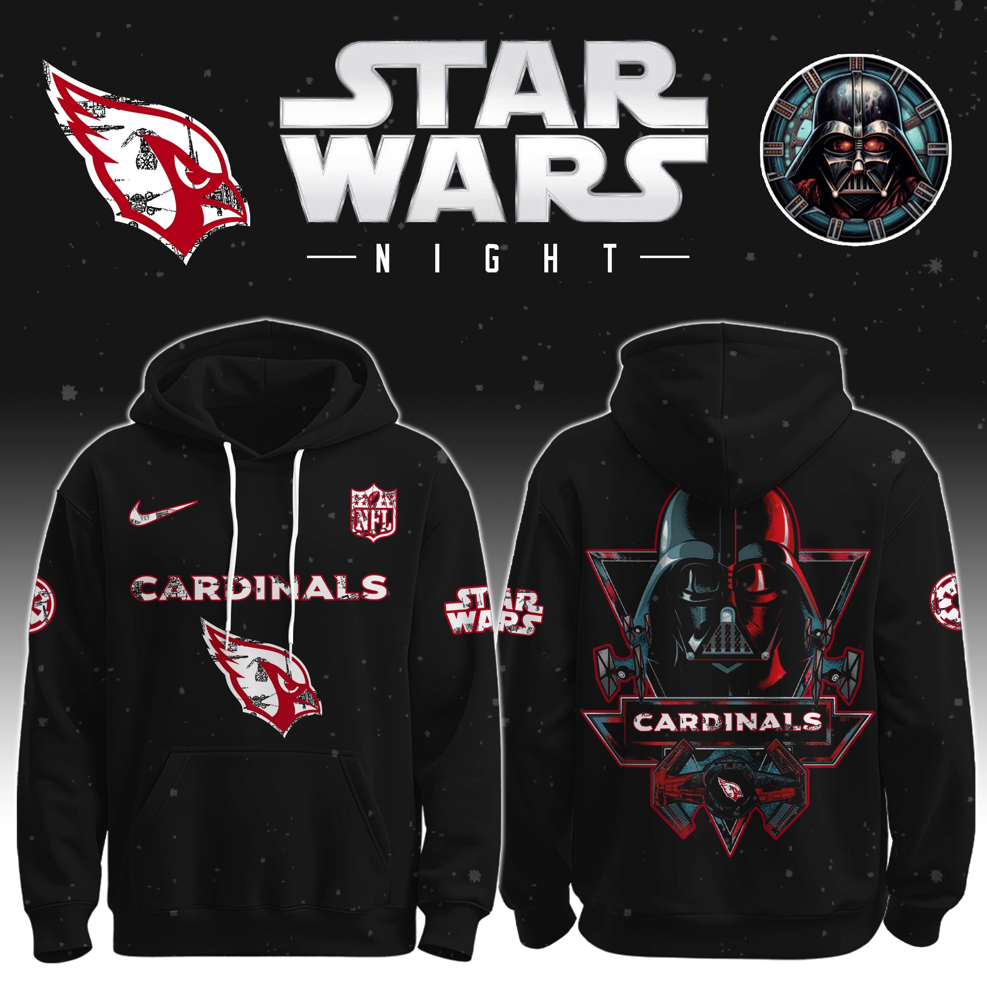 Buildercar - Arizona Cardinals - NFL x Star War Limited Editions Hoodie Ver 5