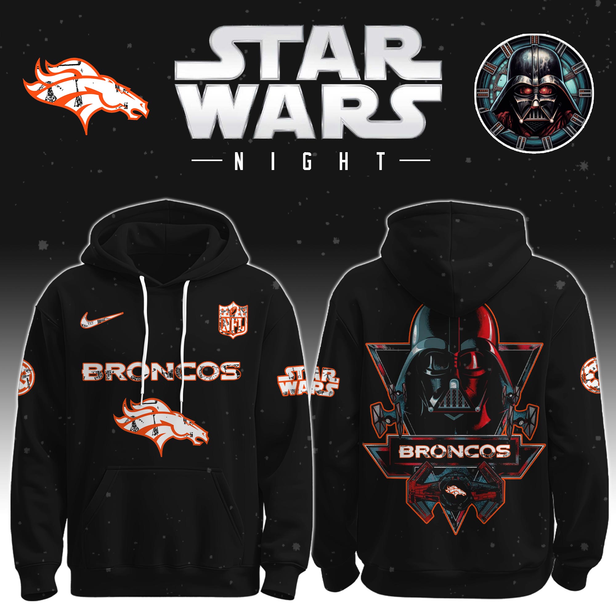 Buildercar - Denver Broncos - NFL x Star War Limited Editions Hoodie Ver 5