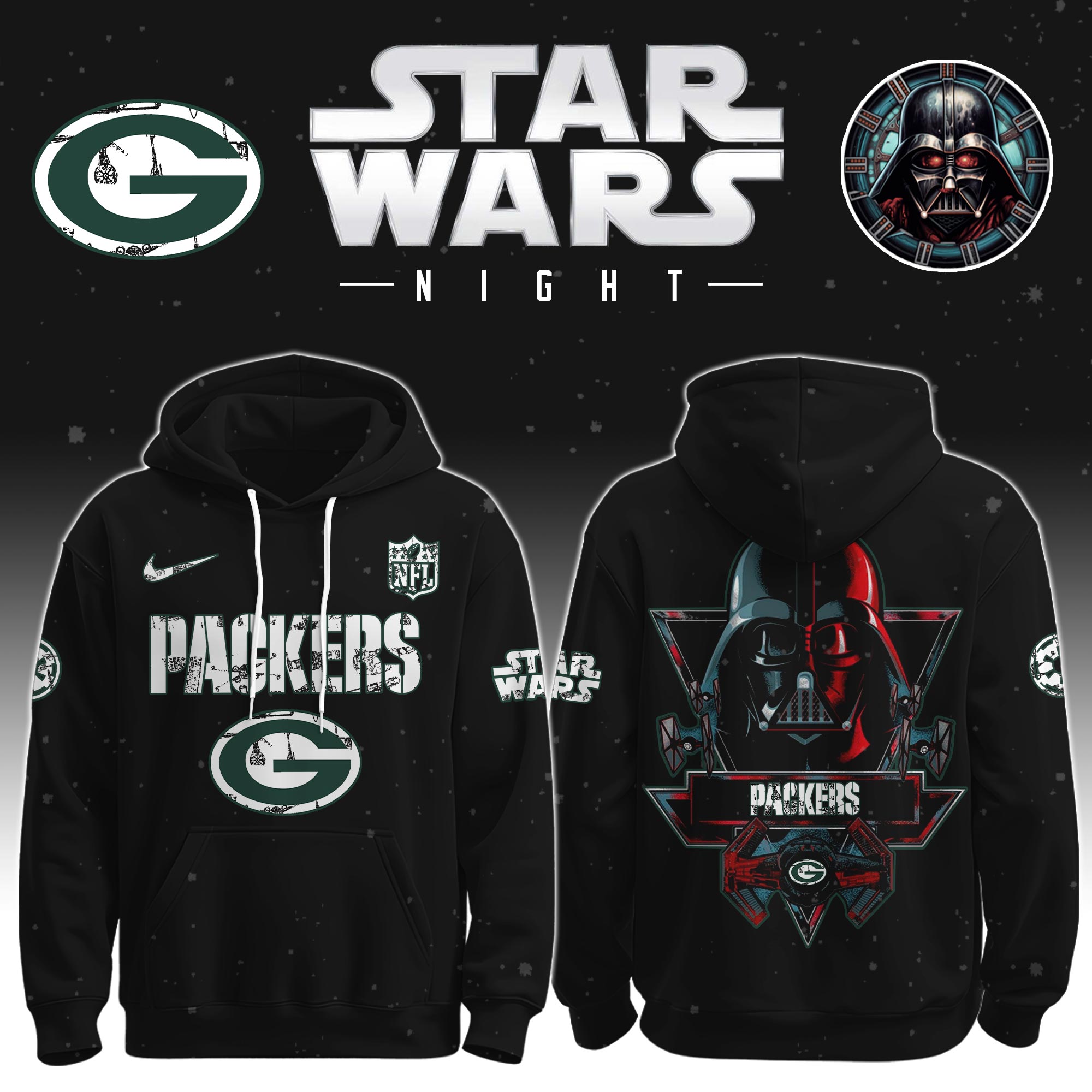 Buildercar - Green Bay Packers - NFL x Star War Limited Editions Hoodie Ver 5